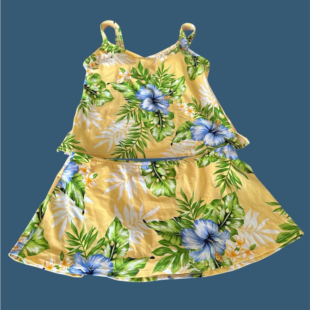 Jantzen Tankini Yellow/Blue Floral 2-Piece